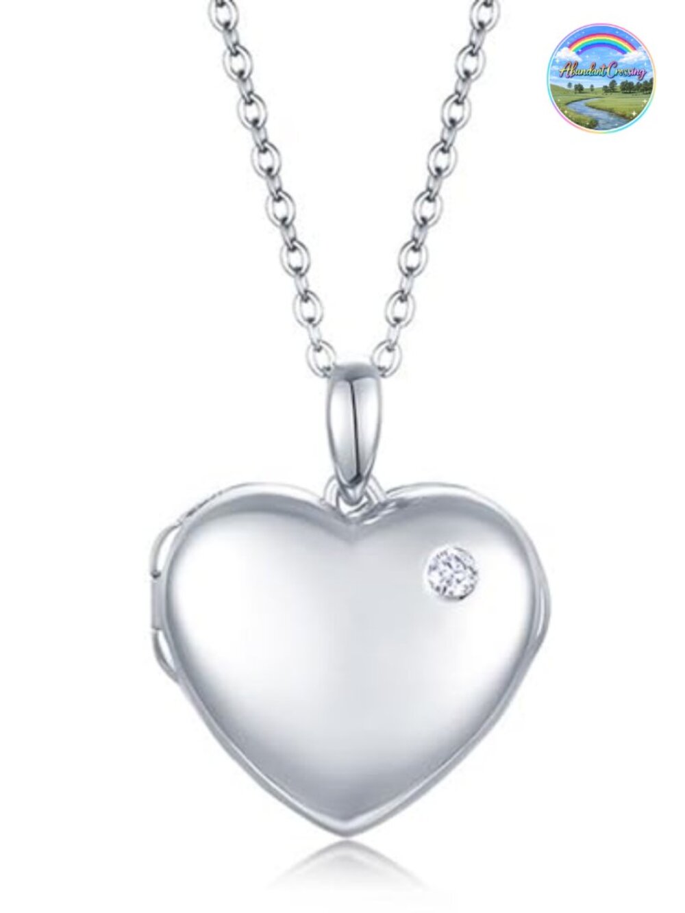 Sterling Silver Heart Locket Necklace Photo Picture Charm Pendant